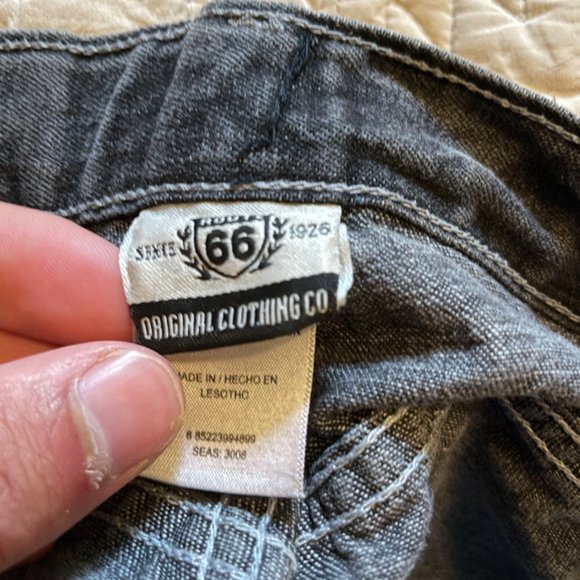 Orignal Clothing Co Route 66 Black Denim Jean Shorts - Picture 2 of 5